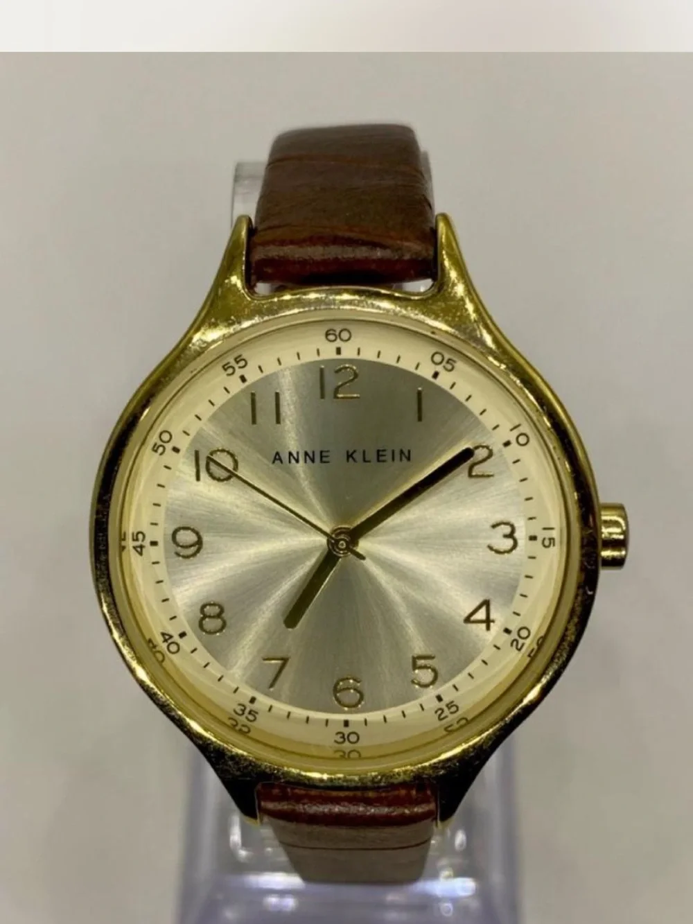 ** Anne Klein  ^^^ Women's Gold Dial  Leather Strap Watch * Mocha” ^*^